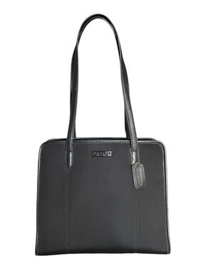 Coach Made in Italy Vintage Black Leather & Neoprene Shoulder Tote Bag